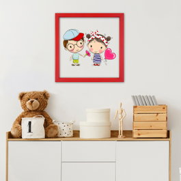Wallity Cuadro decorativo enmarcado Multicolor 32 x 32 cm